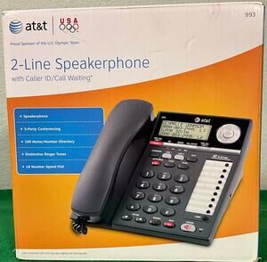 AT&T 993 2-Line Speakerphone Corded Telephone w Caller ID/Call Waiting NEW